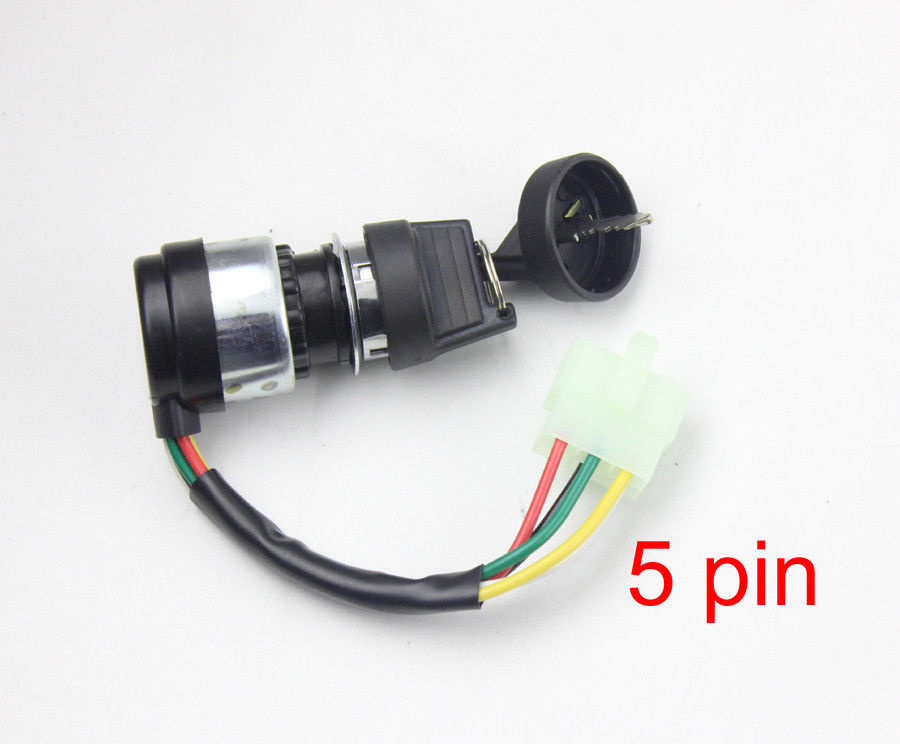 5 Wire On-Off Ignition Key Barrel Switch 50cc 150cc 250cc Dune Buggy Go Kart UTV
