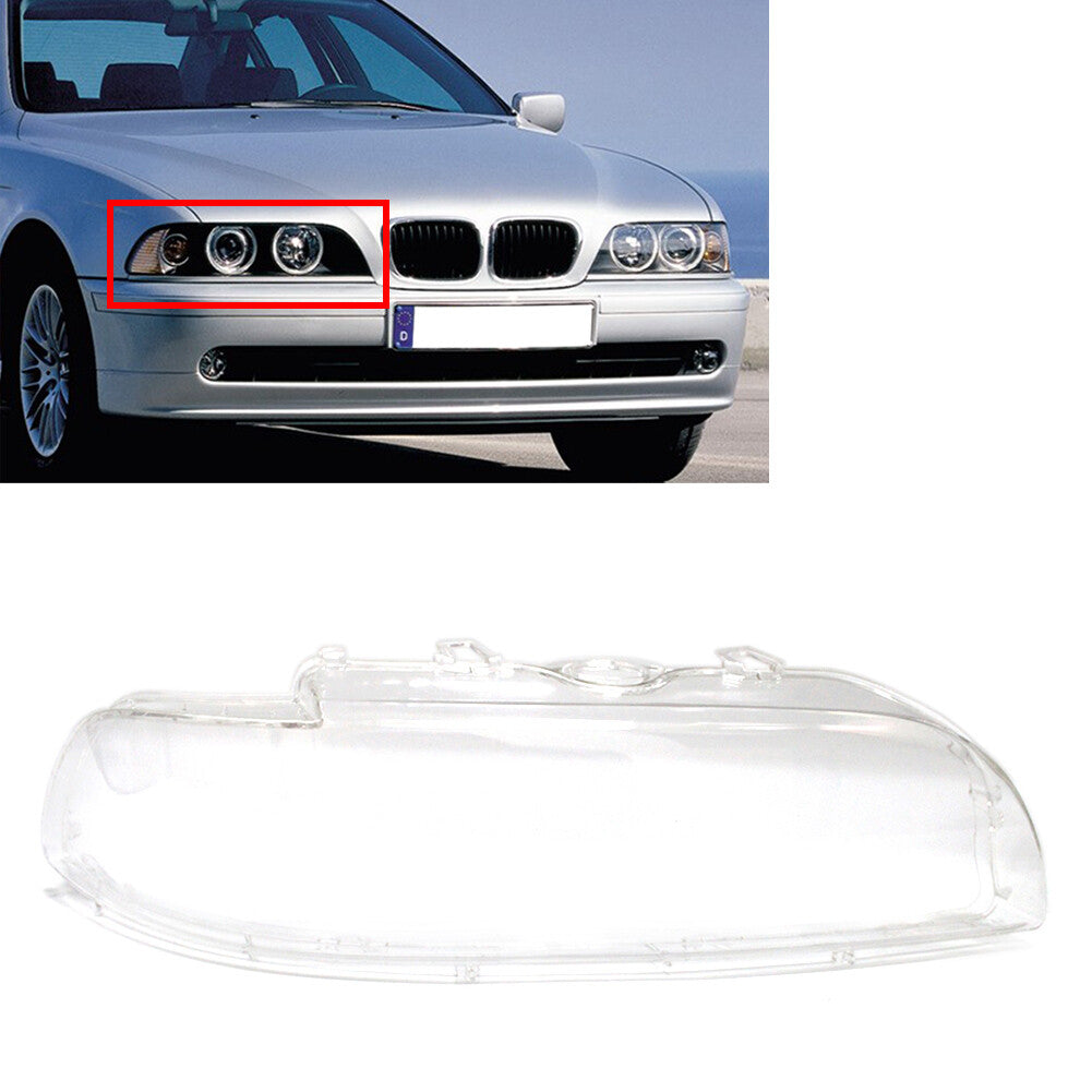 Front Headlight Lens Shell Cover Transparent for BMW 5 Series E39 2001-03 Right