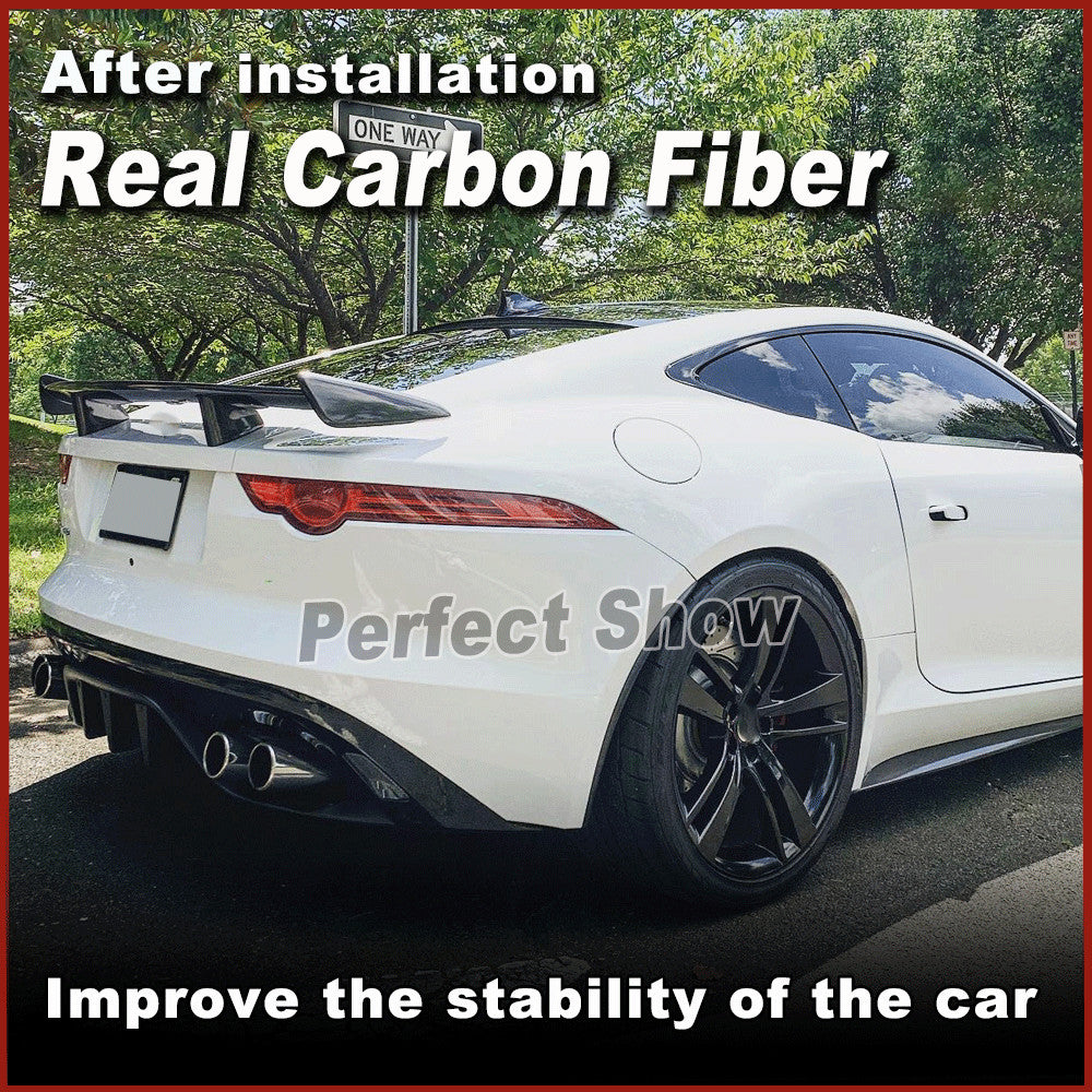 for Jaguar for F-TYPE SVR Coupe 2014-2018 REAL Carbon Fiber Rear Trunk Wing Spoiler