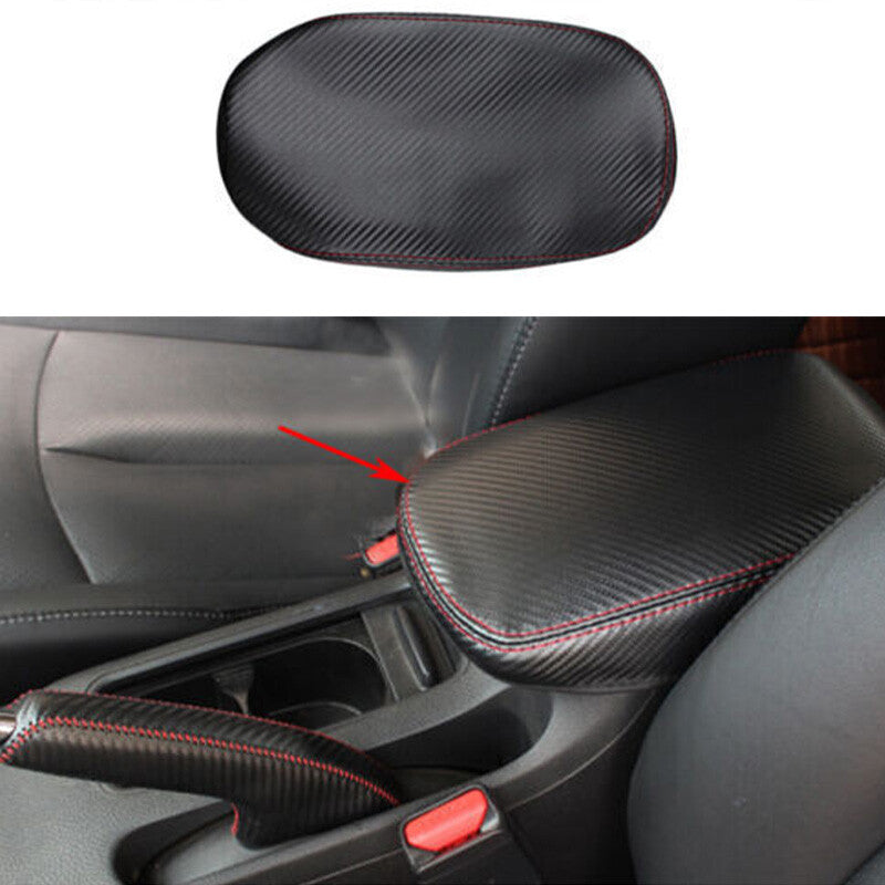 for Nissan Sentra 13-2019 Leather Carbon Fiber Central Console Armrest Box Cover