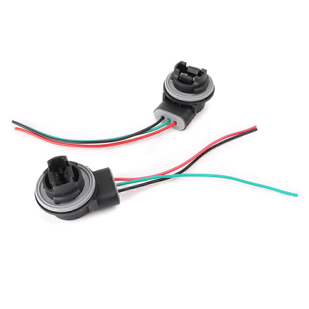 2x 3156 3157 LED Bulb Brake Signal Light Socket Harness Wire Adapter