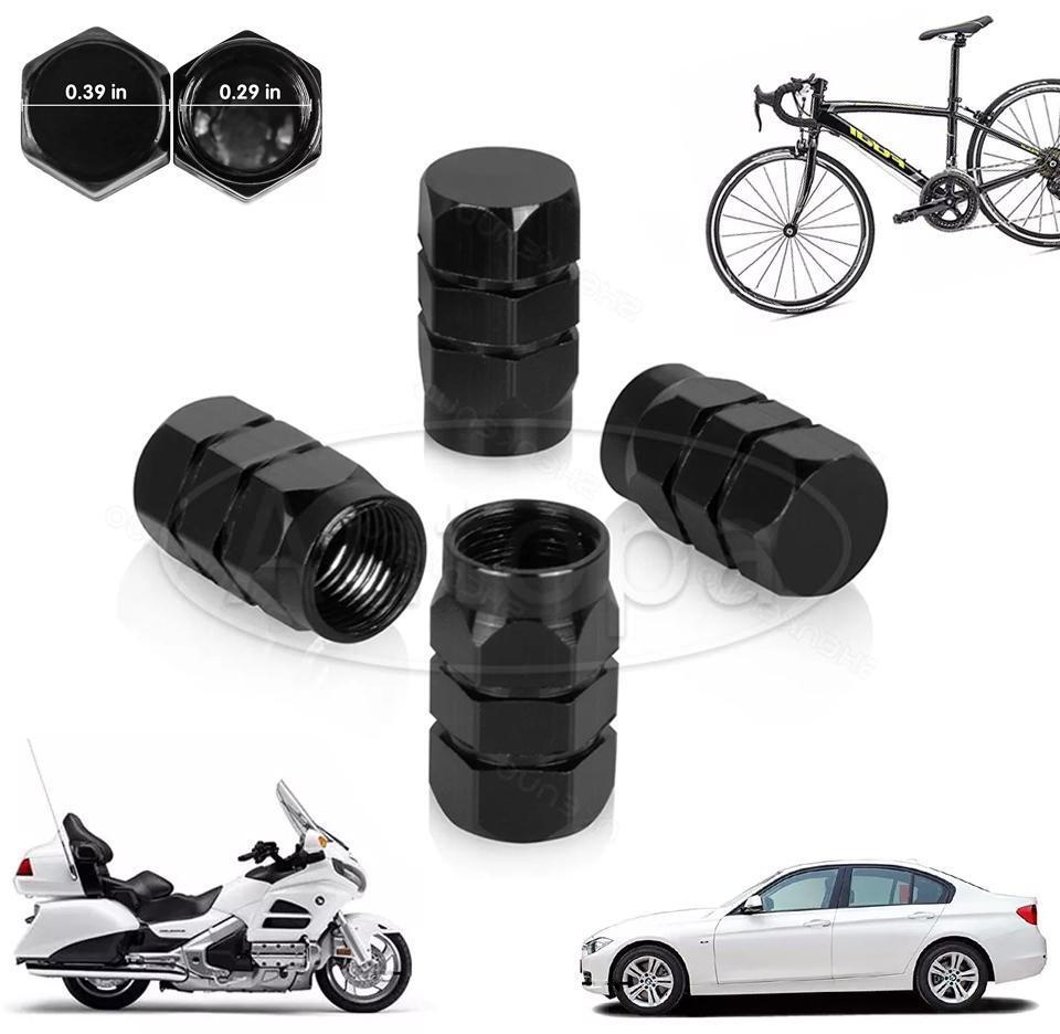 4x Tire Valve Air Dust Cover Stem Caps - Wheel Car Truck SUV Bike /Black