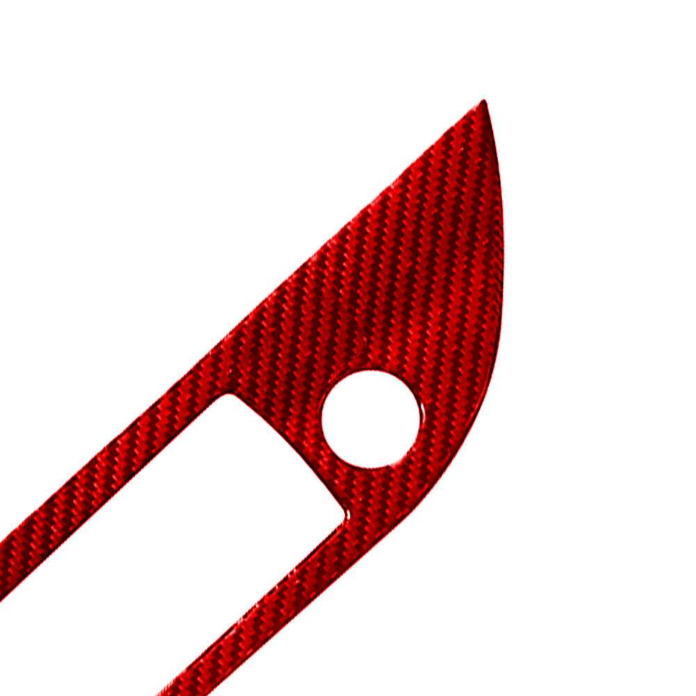 Red Carbon Fiber Driver Door Control Cover Trim for Toyota Hilux 2015-21 Type B