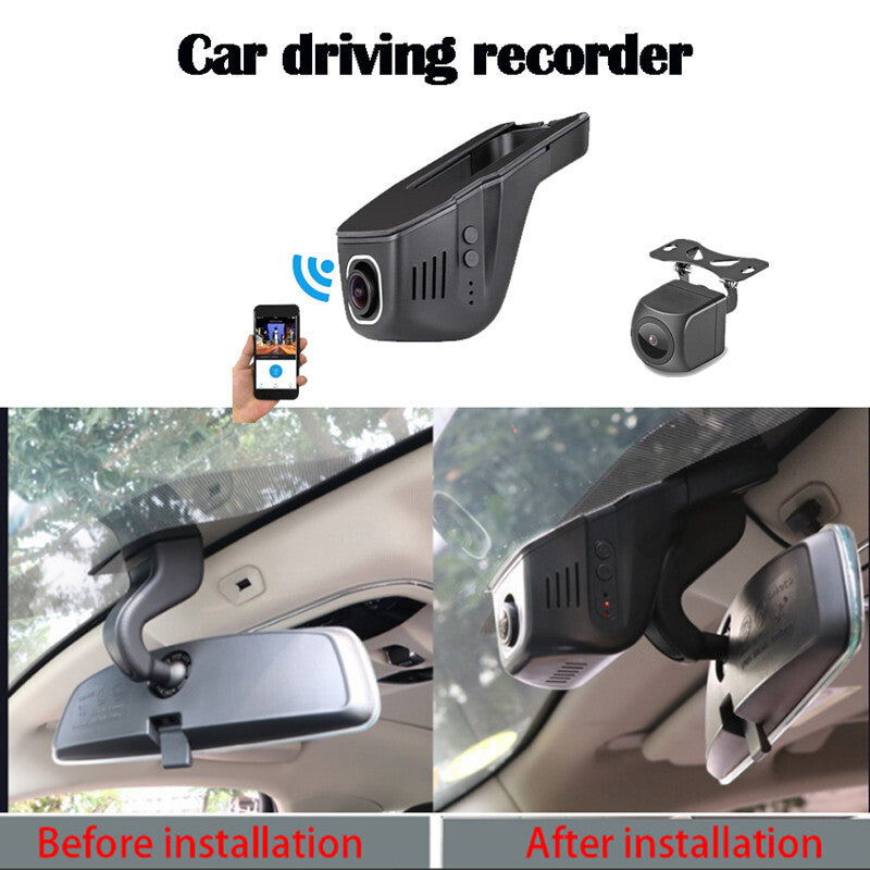 Car Driving Video Recorder DVR Control APP Wifi Camera Registrator Dual Lens Kit