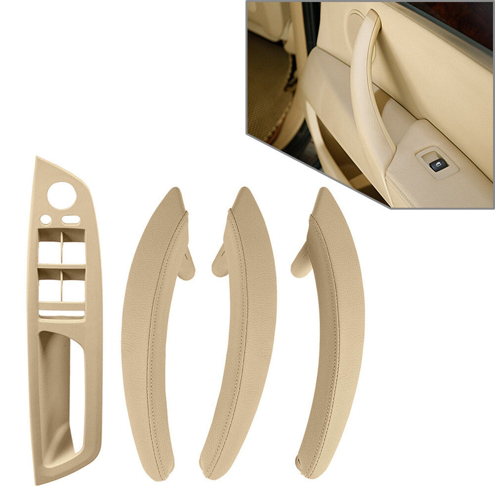 7x Leather Inner Interior Door Pull Handle Trim FIT for BMW E70 X6 E71 LHD