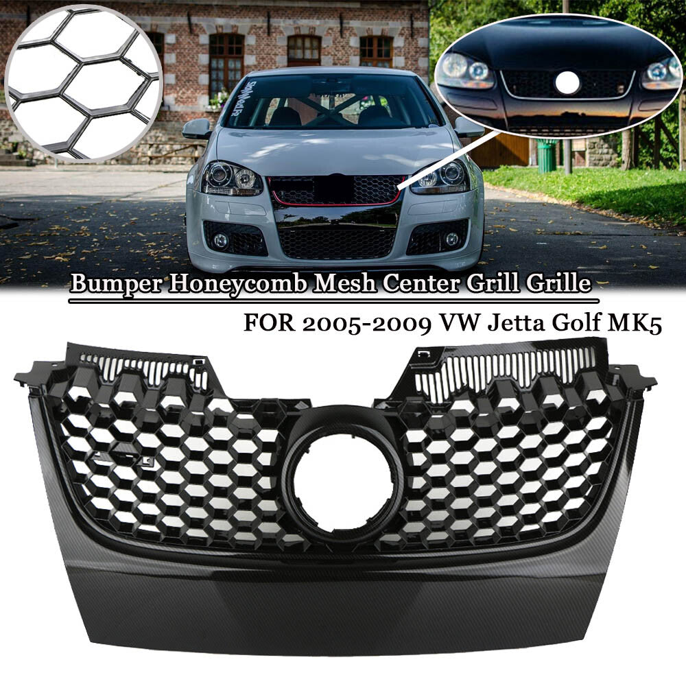 Front Center Bumper Grille Trim Cover Cap For 2005-2009 for VW for Jetta for Golf MK5