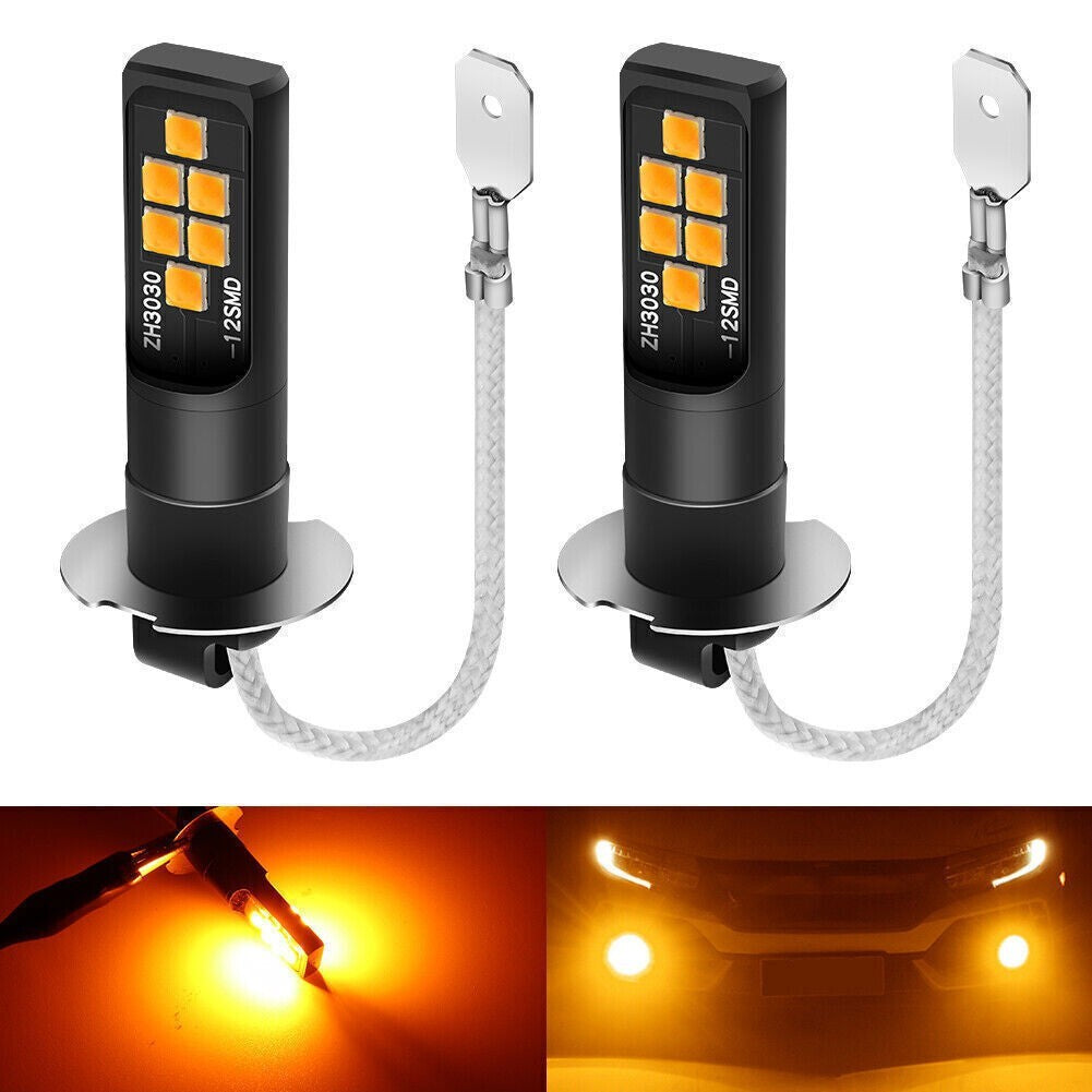 Parts Accessories Led Fog Light Bulb 12 3030 Chips 2PCS/2PACK DC/AC 12V