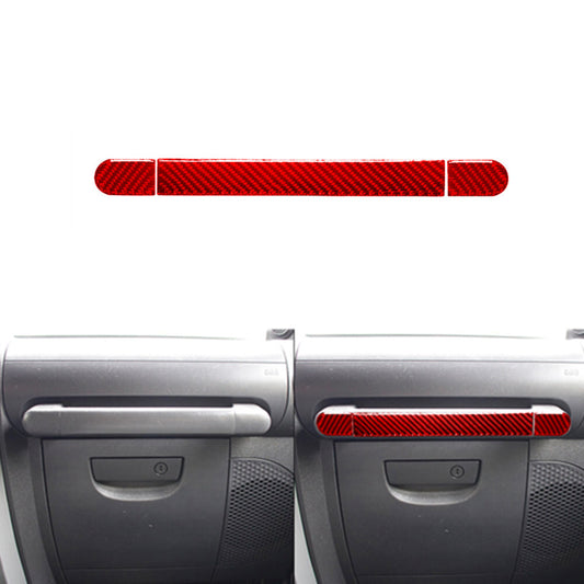 3X Red Carbon Fiber Passenger Dash Handle Trim for Jeep for Wrangler 07-10