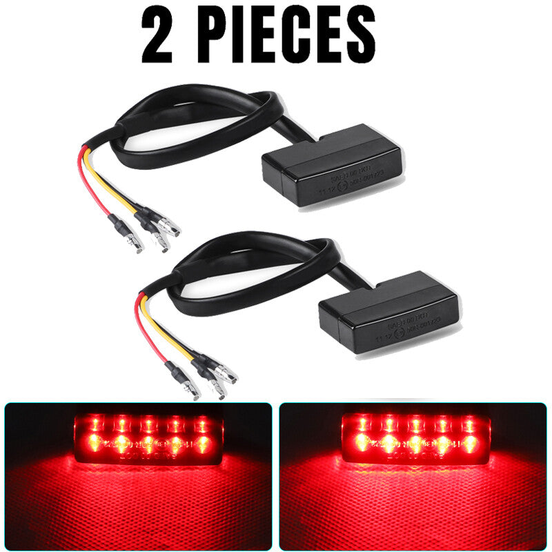 2X LED Universal Motorcycle Rear Tail Brake Light Running for Mini Lamp E11 12V