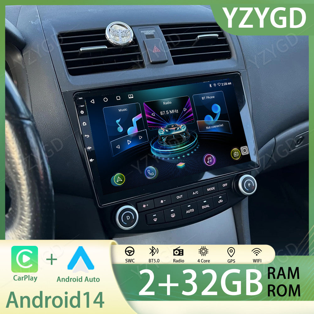 for Honda for Accord 2003-2007 Apple CarPlay Android 14 Car Radio GPS Stereo FM WIFI