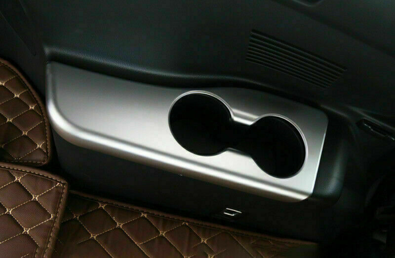 for Toyota Highlander 2014-2019 Silver Car Inner Rear Water Cup Panel Cover Trim