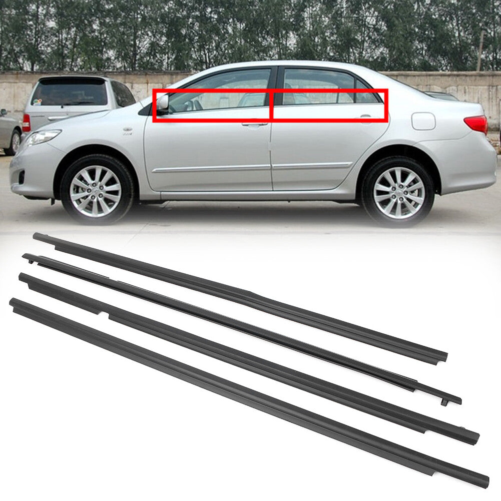 4X Weatherstrip Window Moulding Trim Seal Belt for Toyota for Corolla 2009-2012