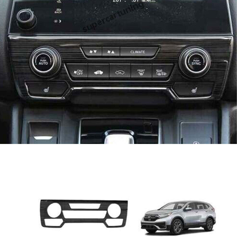 for Honda CRV CR-V 2017-2022 Black Steel DX Central Console AC Switch Panel Trim