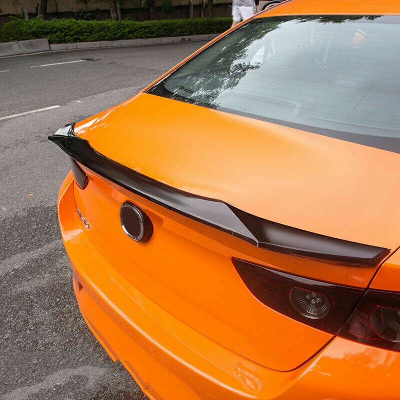1X Carbon Fiber Rear Trunk Lip Spoiler Wing Trim for Mazda 3 Axela Sedan 2019-23