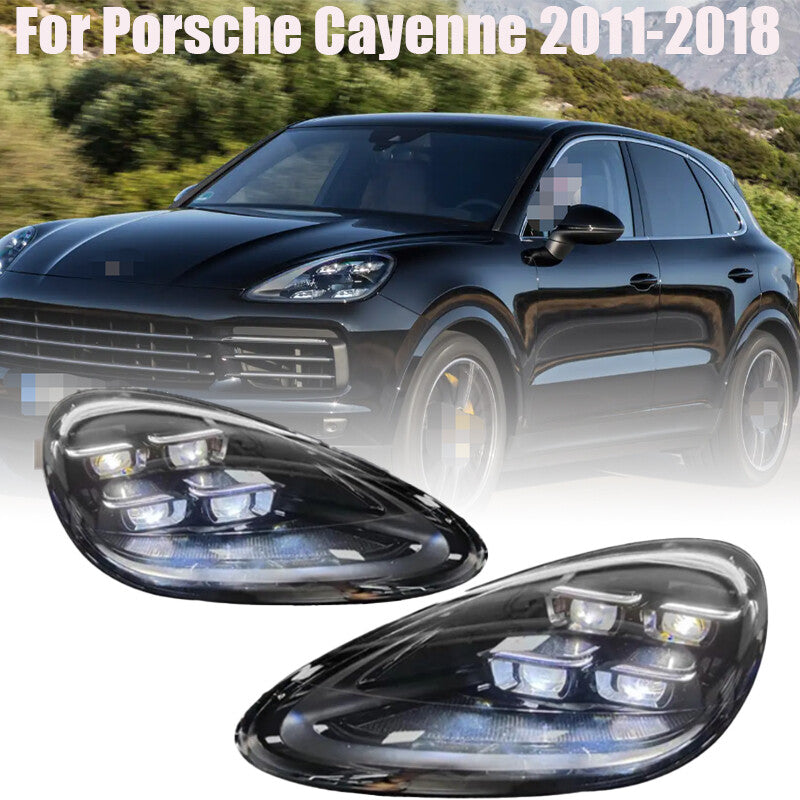 LED Headlight Assembly for Porsche for Cayenne 2011-2018 Animation Front Lamps Pair