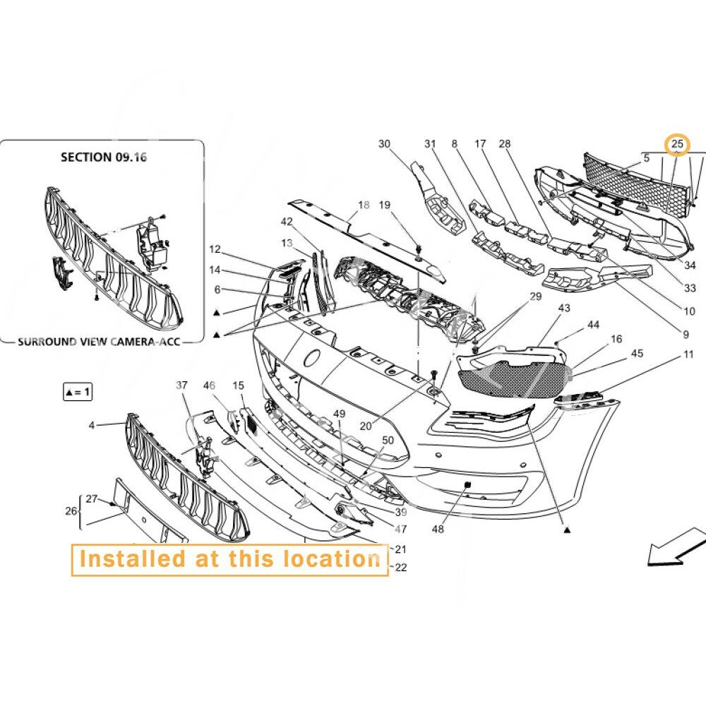 Equipment Manufacturer ( ) for Maserati Quattroporte Radiator Air Route Tubing: 670036545