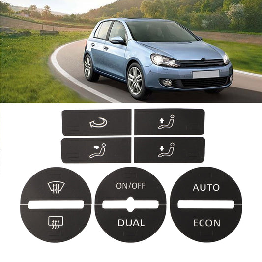 Repair kit for worn AC air conditioning control buttons on for Golf Mk5 04-08 - Decal stickers