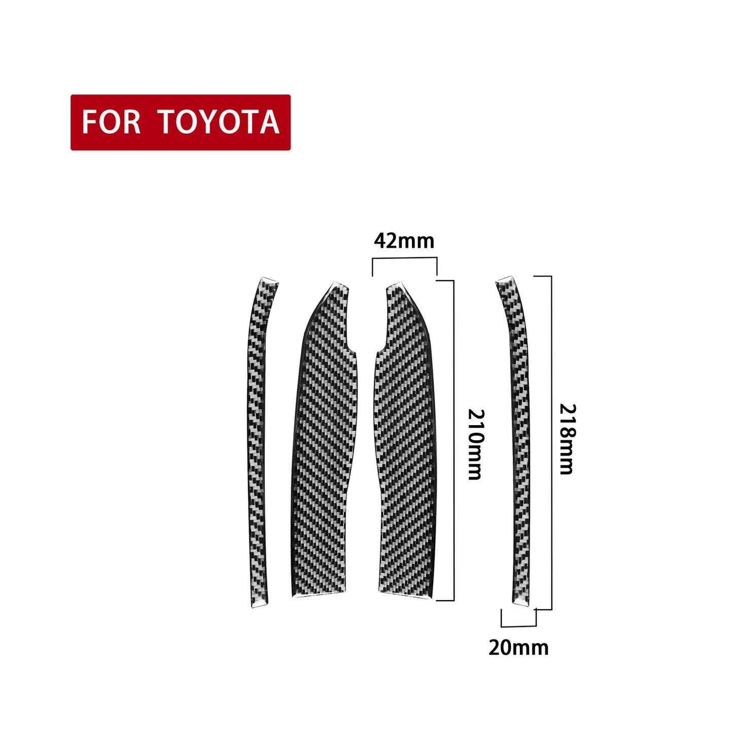 4Pcs Carbon Fiber Central Console Side Trim for Toyota 86 for Subaru BRZ 2016-2020