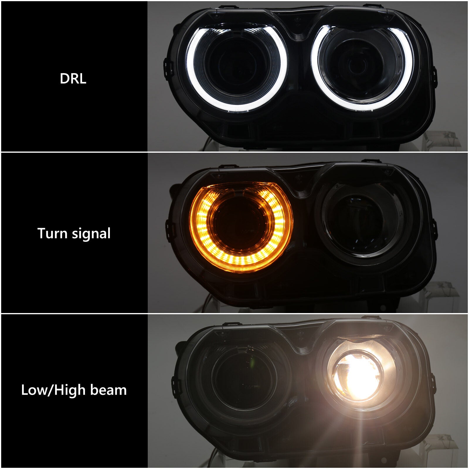 For 2015-2023 for Dodge for Challenger Halogen w/LED DRL Headlight Headlamp Driver Left