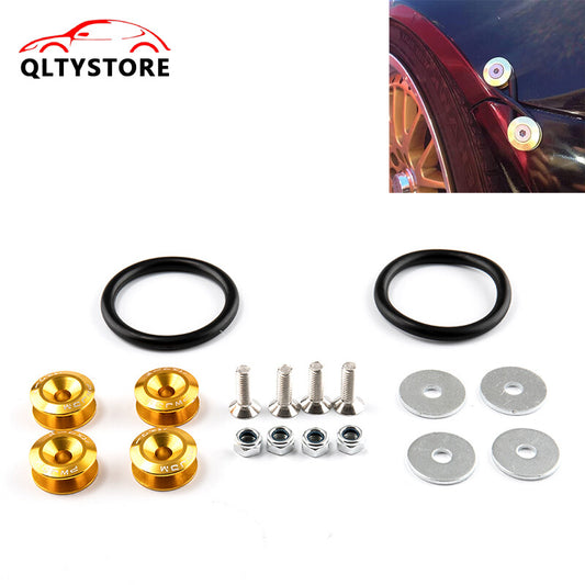 JDM Quick Release Fasteners Bumper Trunk Fender Hatch Lids Kit Aluminum Gold