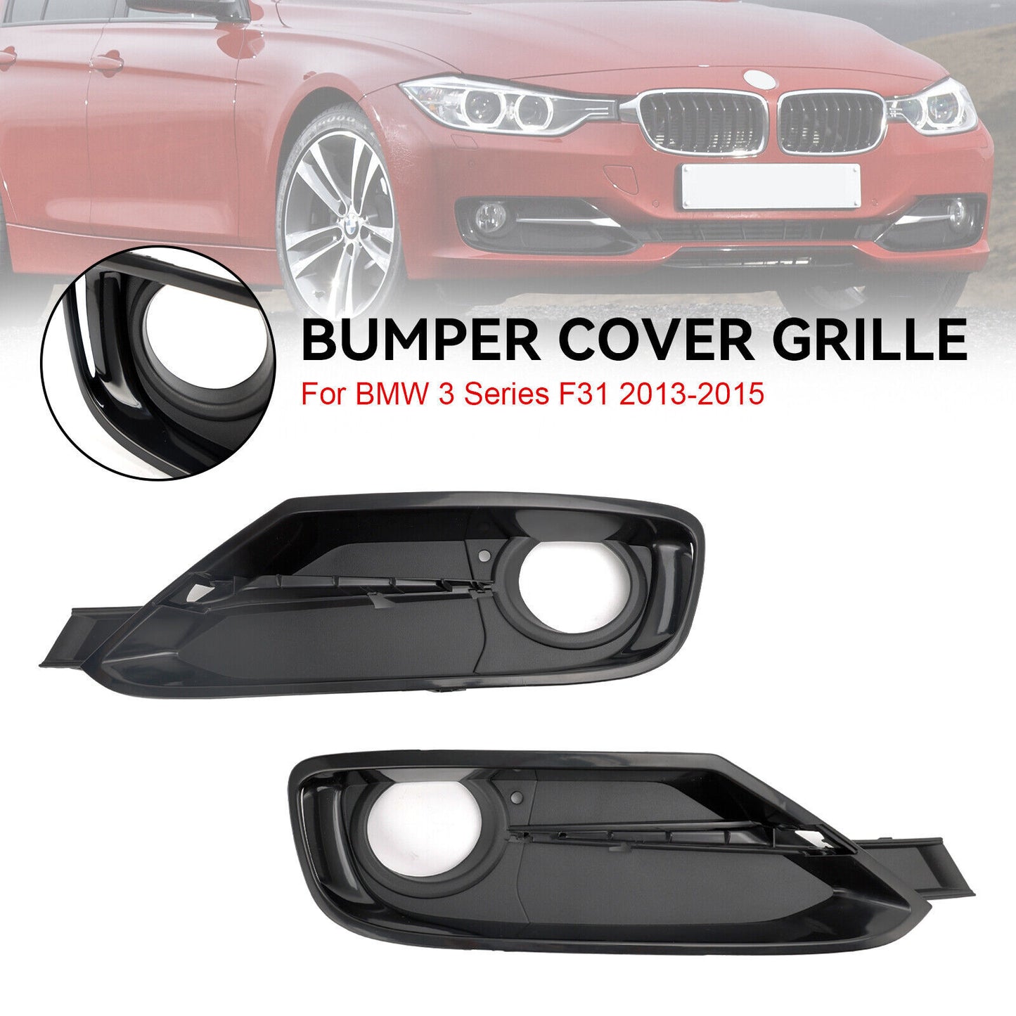 2¡Á F¨¹r for BMW 3er F30 F31 13-15 L¨¹ftungsgitter Sto?f?nger Nebelscheinwerfer Gitter