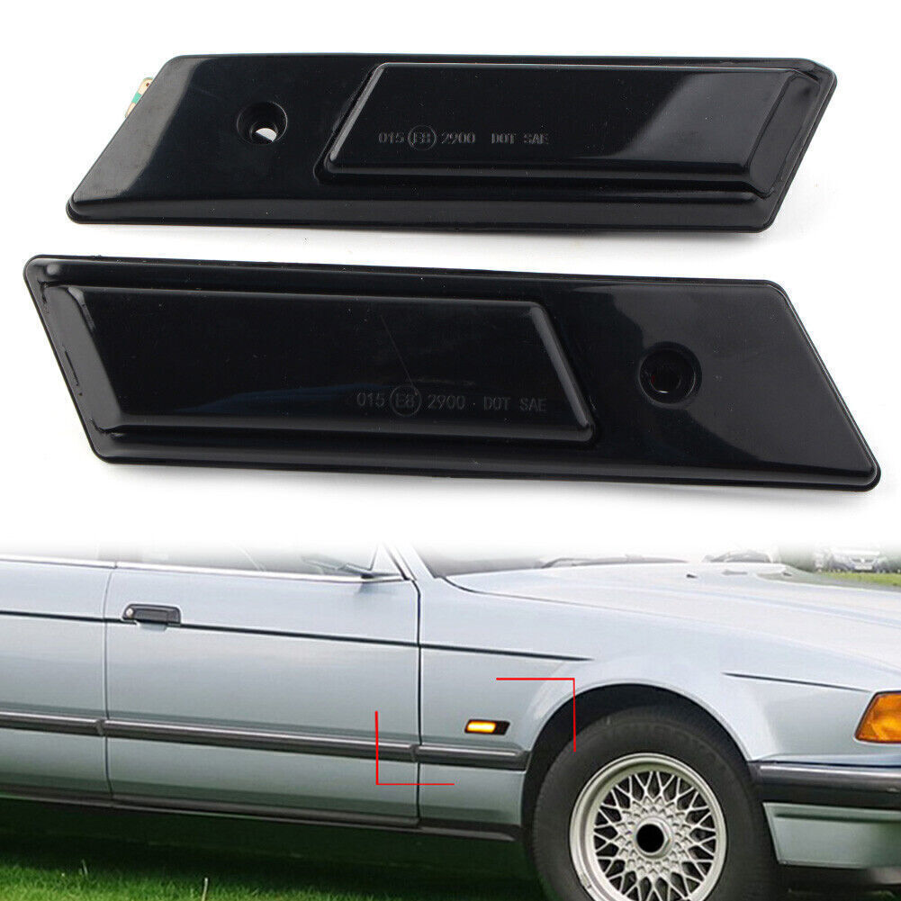 LED Dynamic Side Marker Turn Signal Light for BMW 3 5 7 Series E36 E34 E32 Black