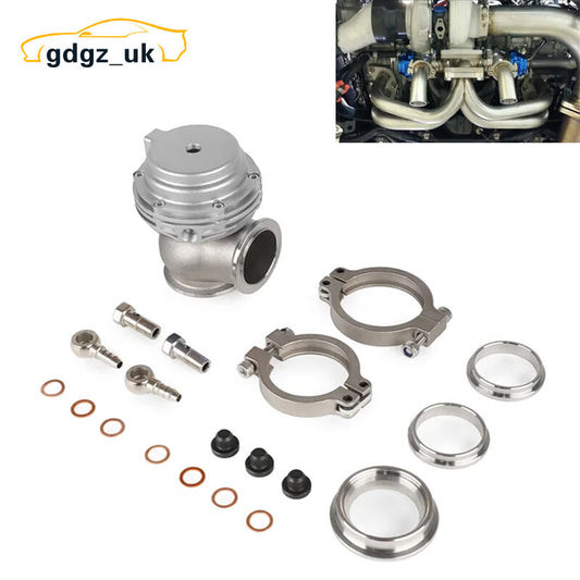 Universal 38mm External Turbo Wastegate V-Band Flange 22PSI for Manifold Silver