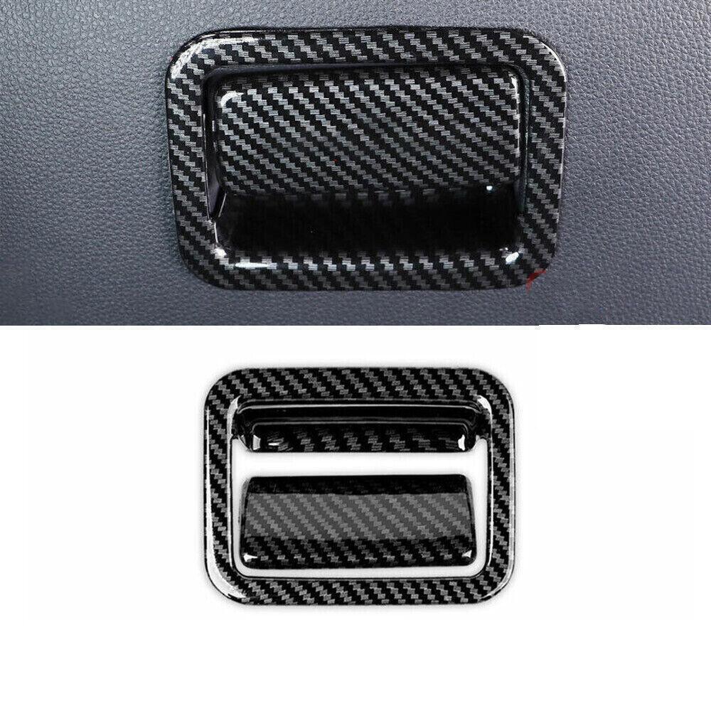for Toyota RAV4 19-24 Carbon Fiber for Co -Pilot Glove Box Door Handle Cover Trims 2P
