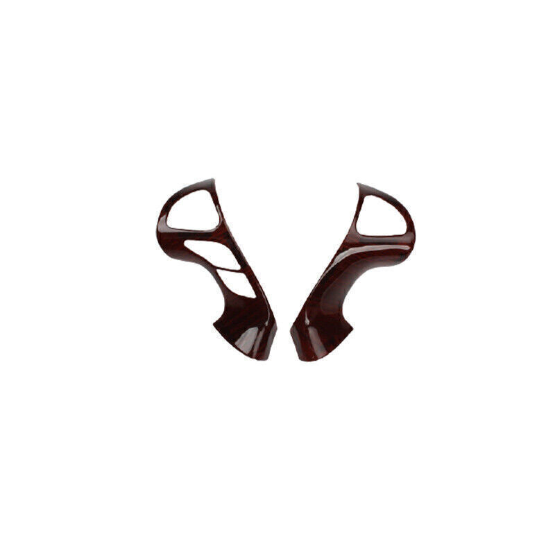 Steering Wheel Button Frame Trim 2X for Nissan Murano 2015-2018 Red Wood Grain