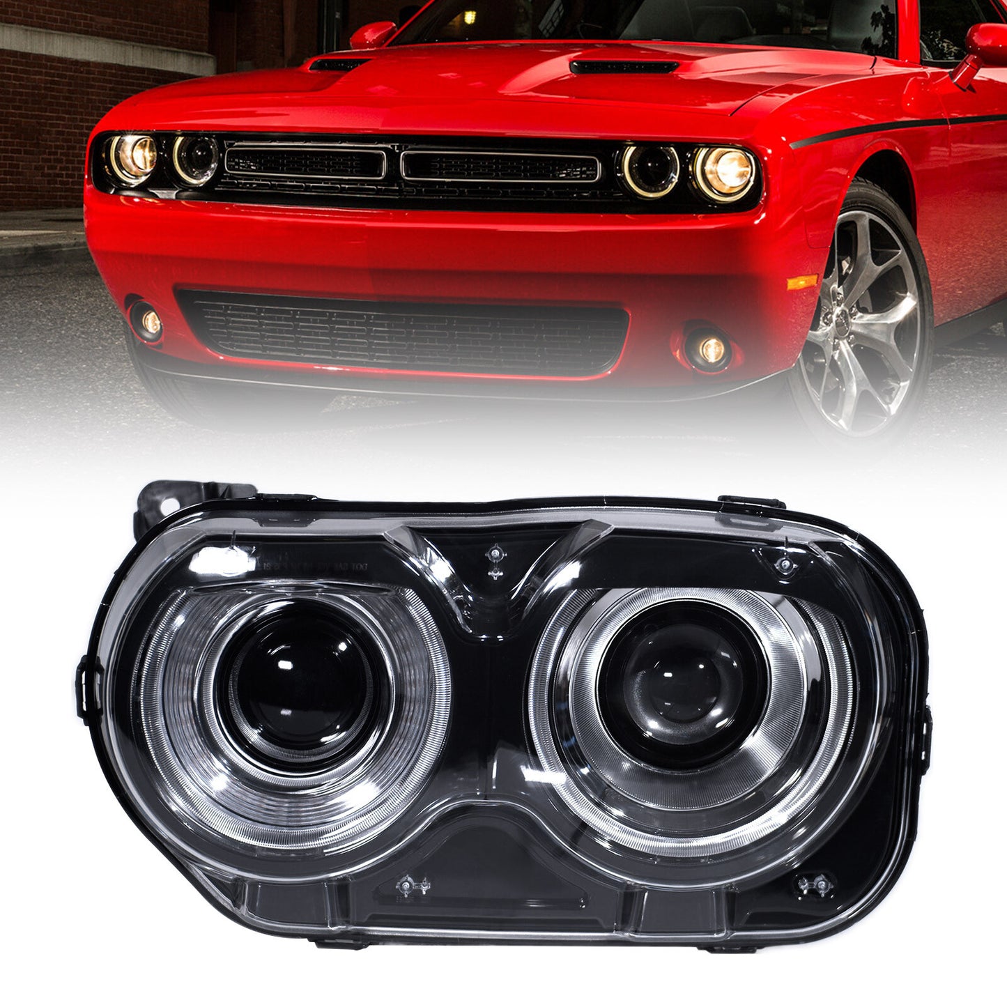 For 2015-2023 for Dodge for Challenger Halogen w/LED DRL Headlight Headlamp Driver Left