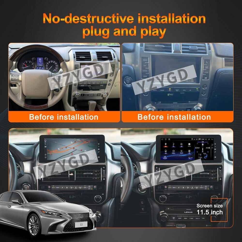 12.5for Lexus GX400 GX460 2010-2020 Android Car Radio CarPlay Receiver Screen
