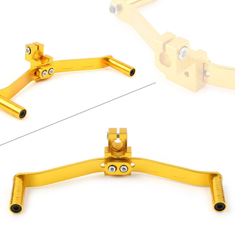 Aluminum Dual Way Gear Shift Lever Footrest Pedal Shifter Gold