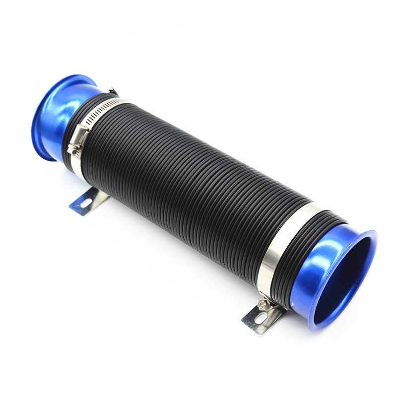 Car 3 Multi Flexible Extensible Automobile Turbo Cold Air Intake Pipe Hose Blue