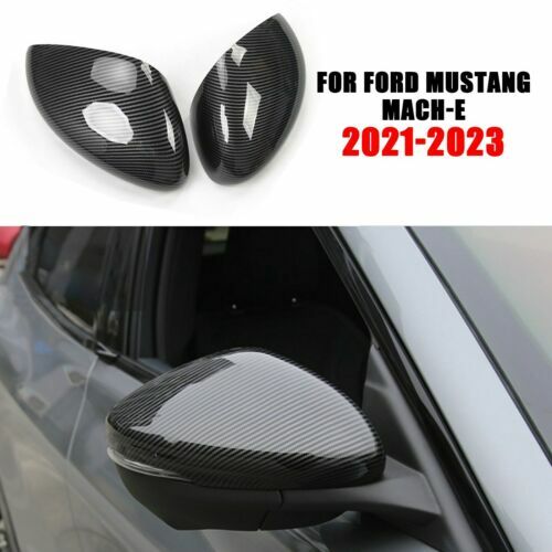 Pair Carbon Fiber Side Rearview Mirror Shell Housing for Ford for Mustang Mach-E AT