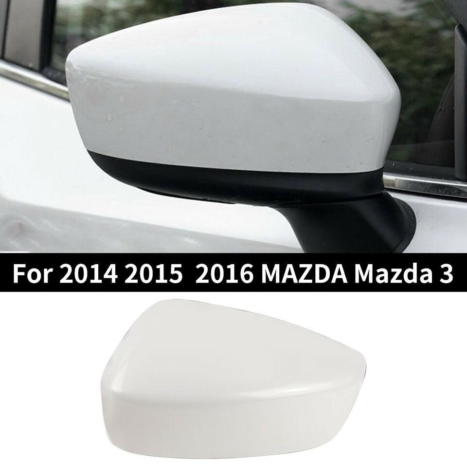for Mazda 3 14-16 Pearl White Right Left Car Passenger Driver Side Mirror Cover