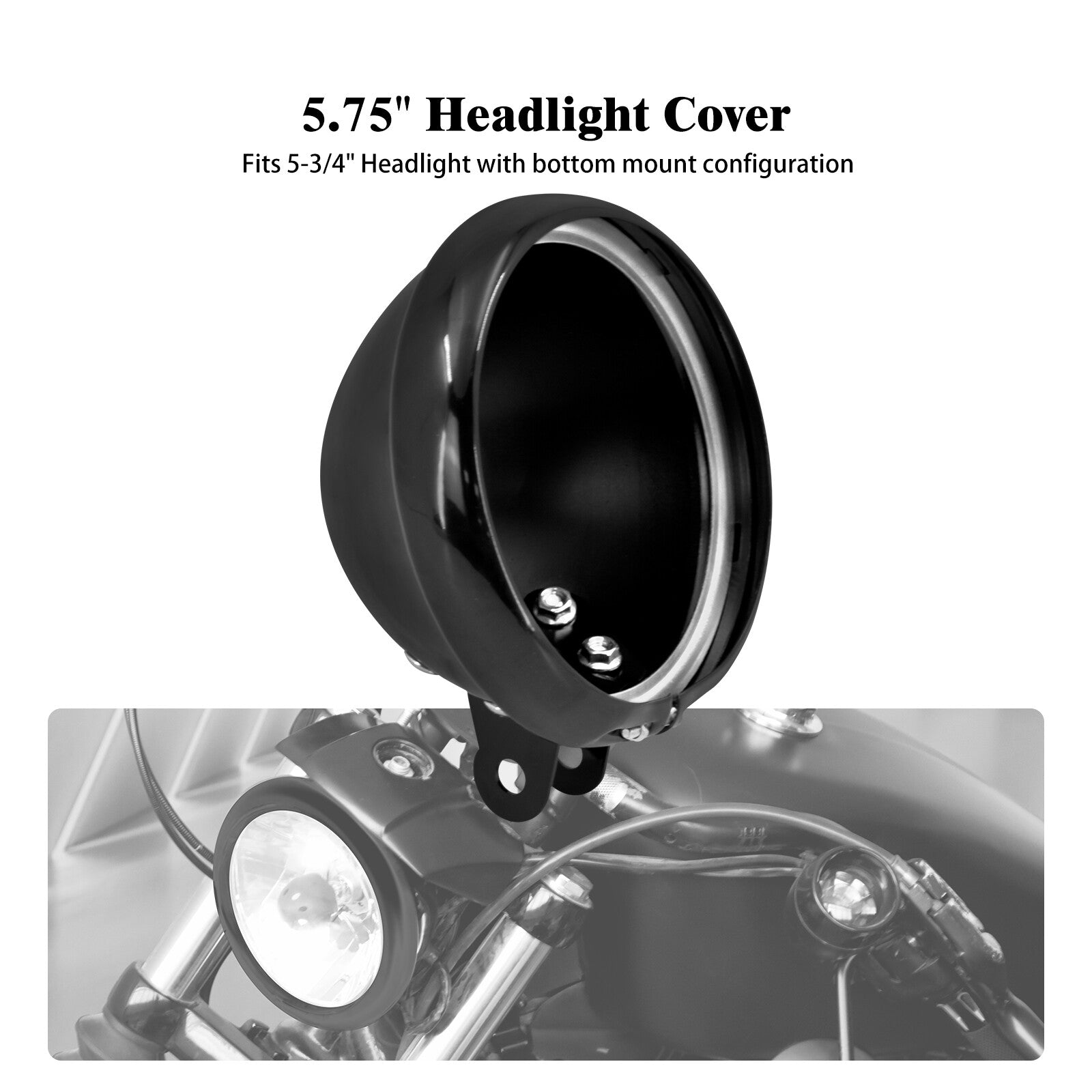 5.75 Black Headlight Cover Housing Holder Bucket for Harley Dyna Street Fat Bob