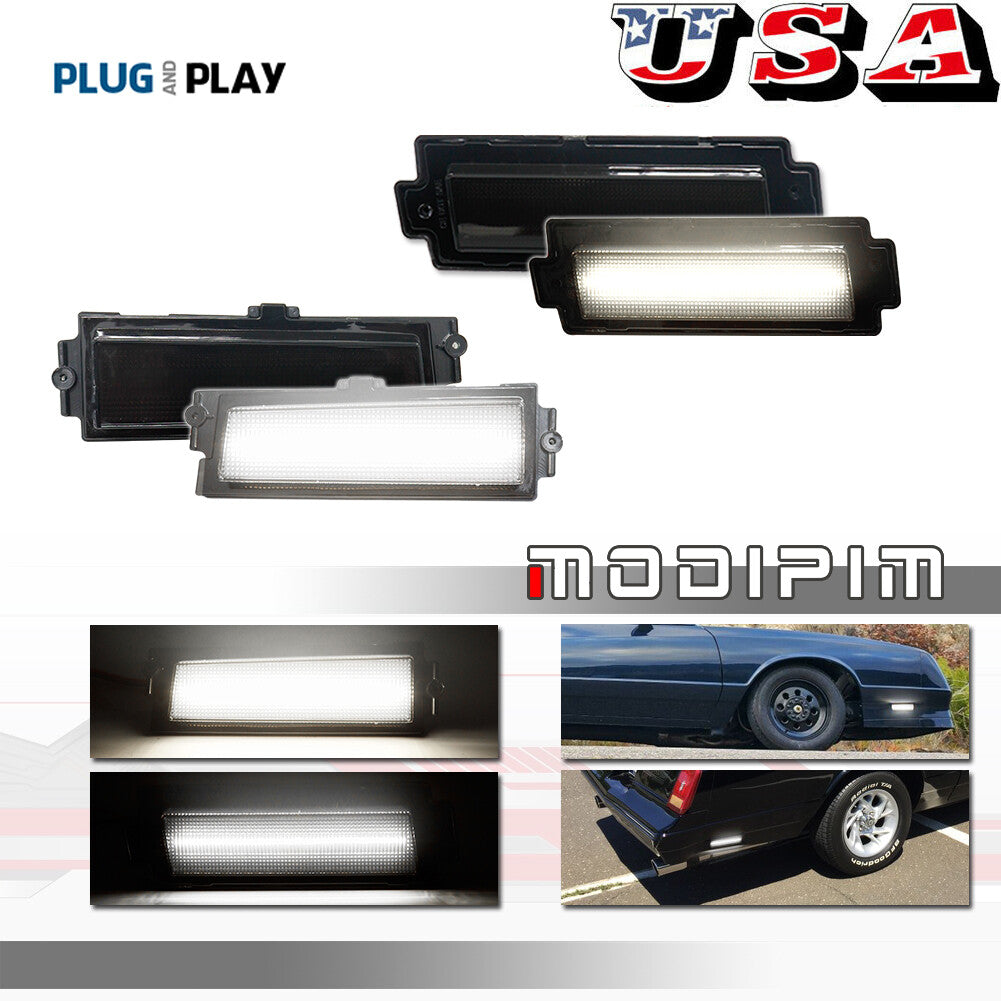 White LED front and rear fender LED side marker lights for Chevrolet Monte Carlo SS- 81-88