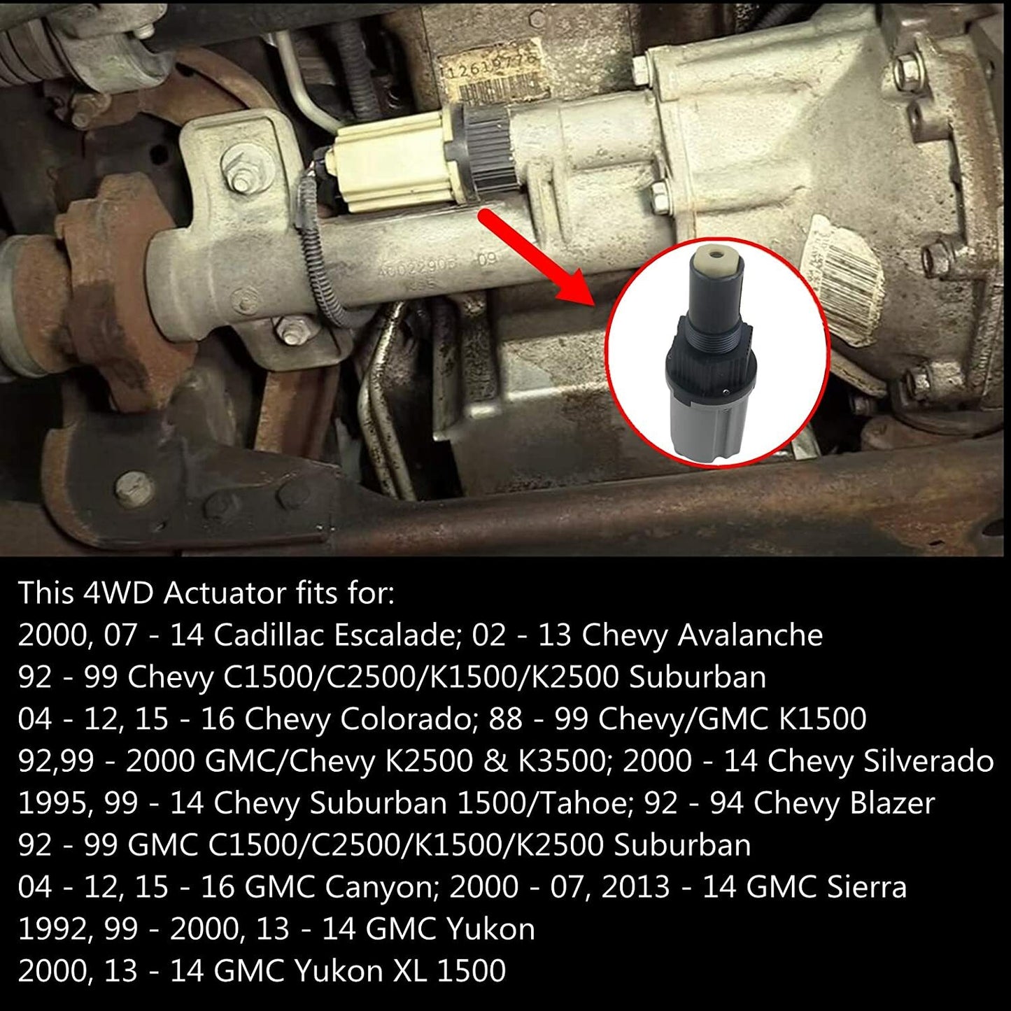 Front Axle Differential Actuator 4WD Fit for Chevy Silverado for GMC for Sierra 26060073