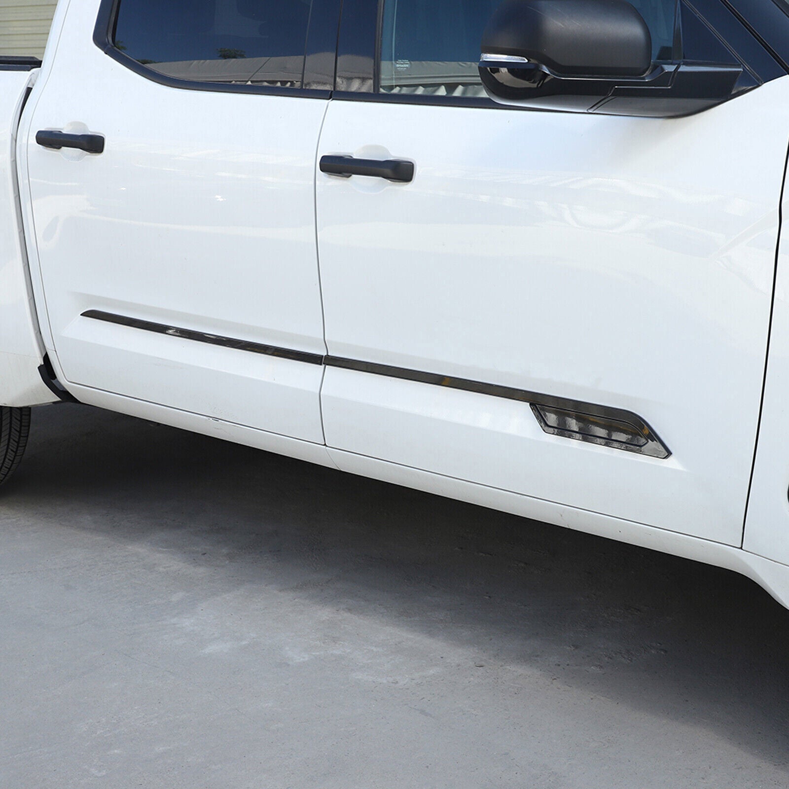 For 22-2024 for Toyota Tundra ABS Gloss Black Door Side Body Moulding Cover Trim 4X