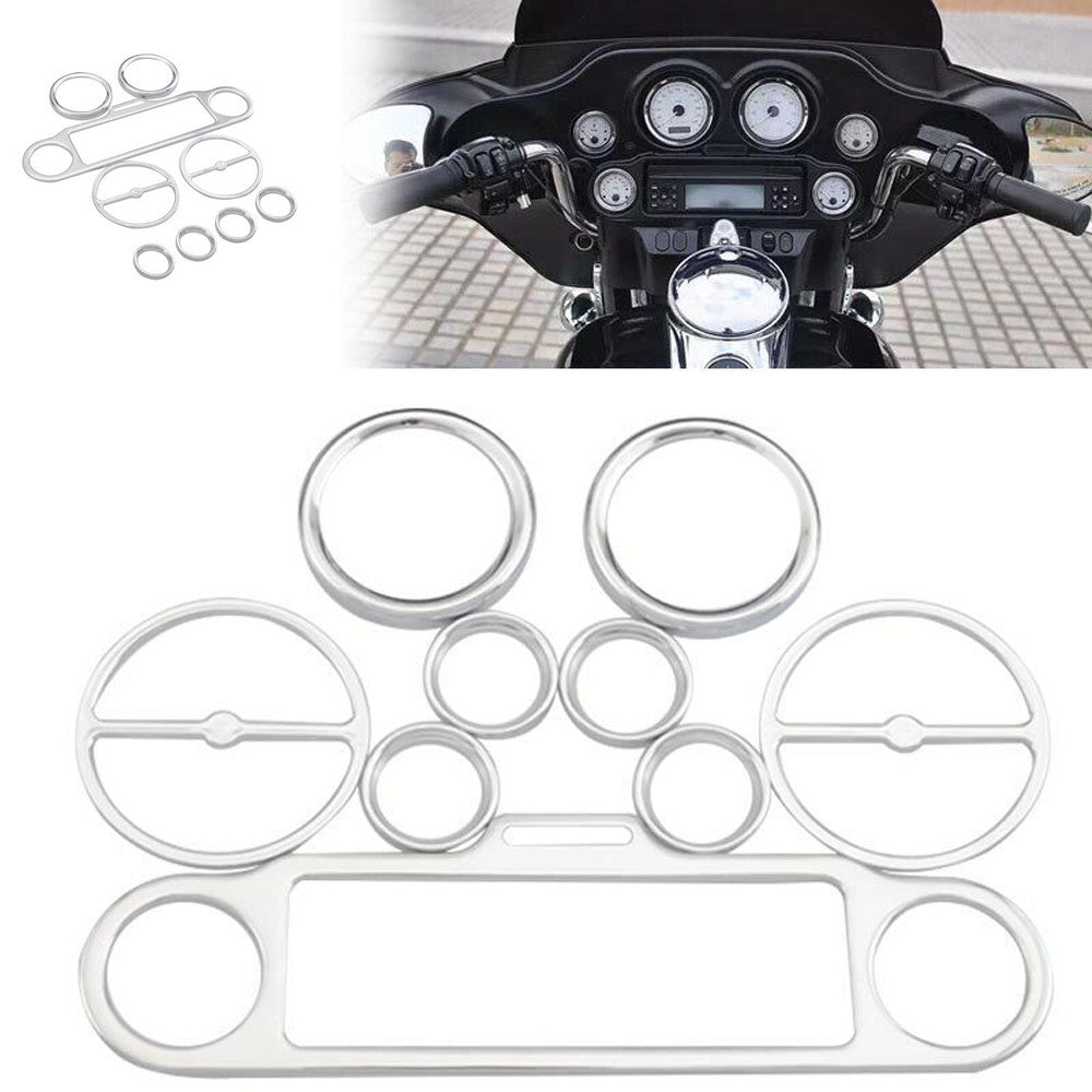 Chrome Inner Fairing Gauge Speaker Trim for Harley Electra Street Glide 96-13