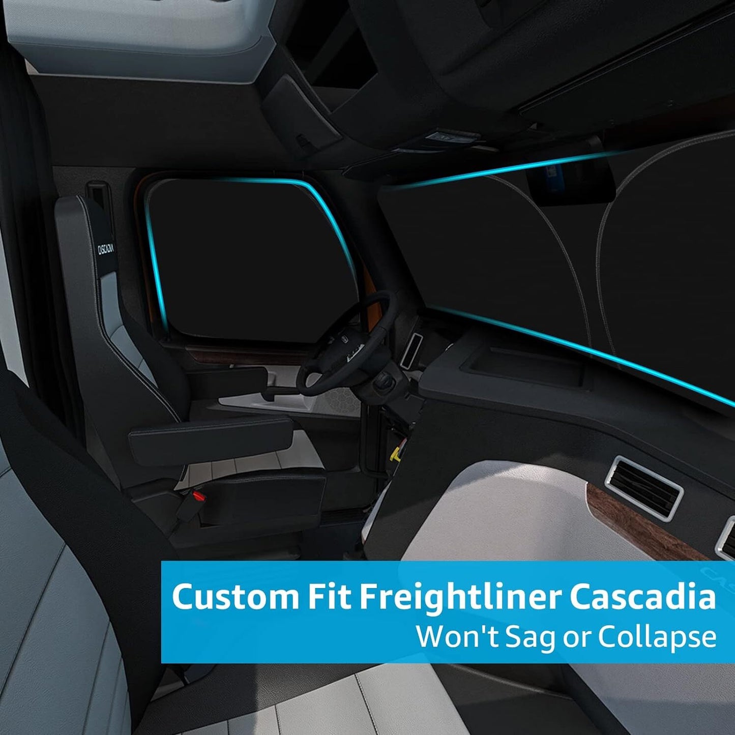 for Freightliner Semi-Truck Windshield Side Windows Sun Shade UV Block Cover