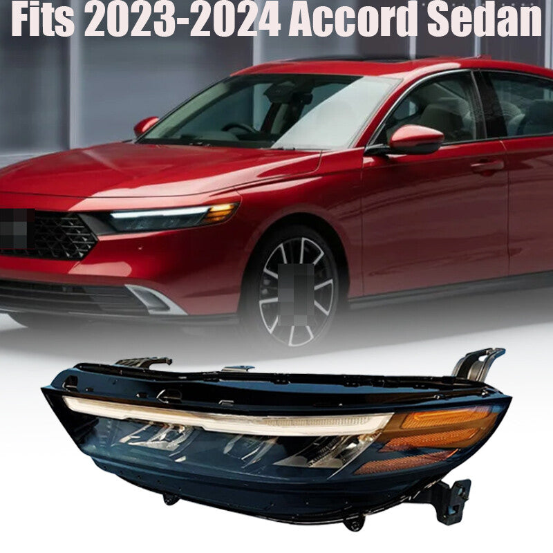 All LED headlights are compatible with 2023-2024 Accord sedans, drive-side, HO2502213