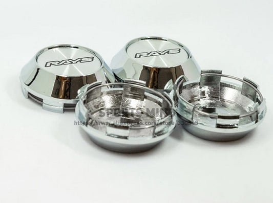 4-piece set of 68mm light logo wheel center caps, hubcaps, rim caps, badges, silver chrome-plated