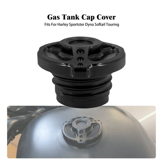 Black Fuel Gas Tank Cap for Harley Sportster XL883 1200 48 Dyna Touring Softail