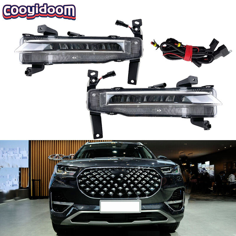1 set of LED fog lights and daytime running lights for the front bumper of for Chery Tiggo 8 Pro Plus