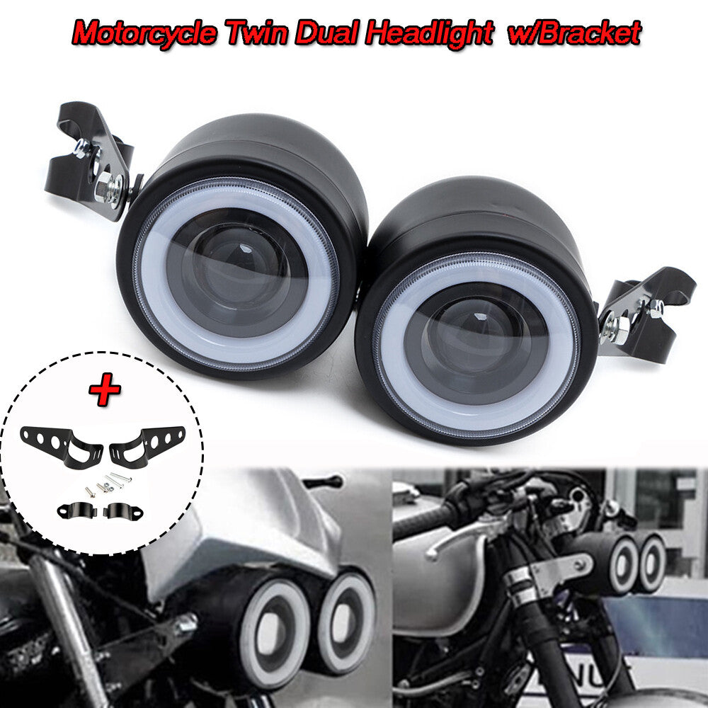 Dual-light motorcycle dual-light bracket kit universal for Honda black