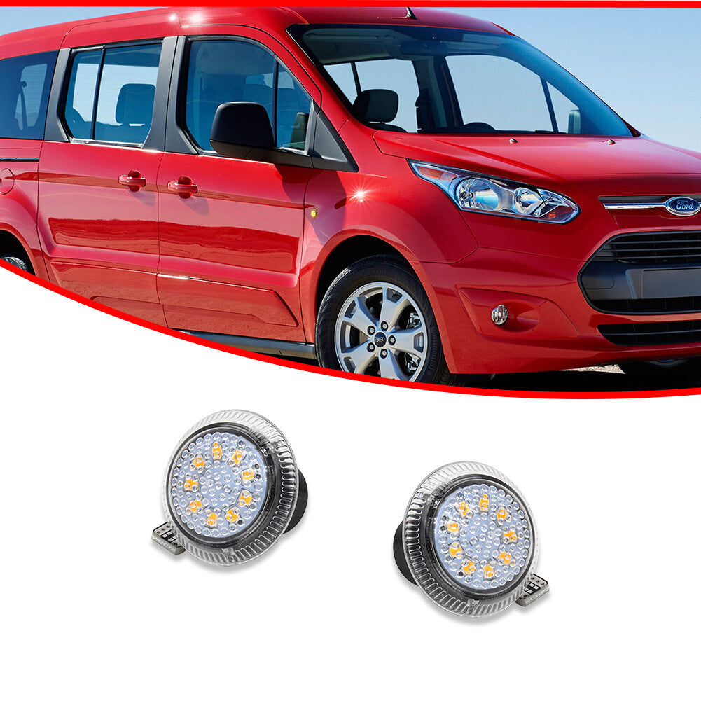 Fit 10+ for Ford Transit Connect Side Fender Turn Signal Lights - Amber LED 9T1Z13K376A
