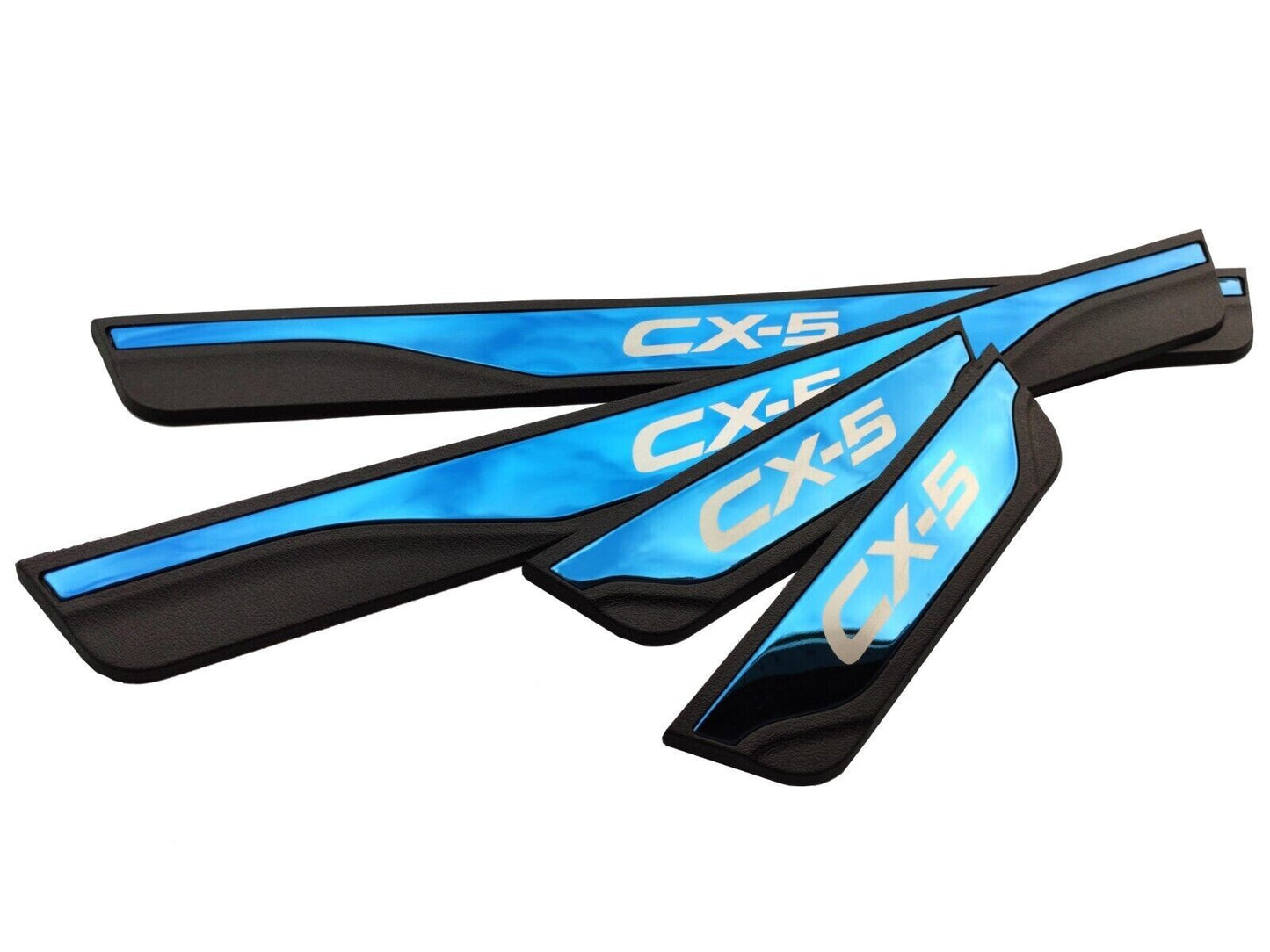 Blue Door Sill Protector Scuff Cover Trims for Mazda CX5 2022 Car Accessories