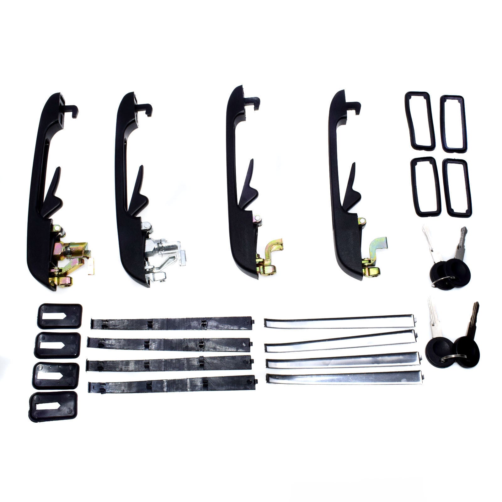 for VW for Golf for Jetta 191837205A 4Pcs Outer Door Handle Front Rear Left Right Black