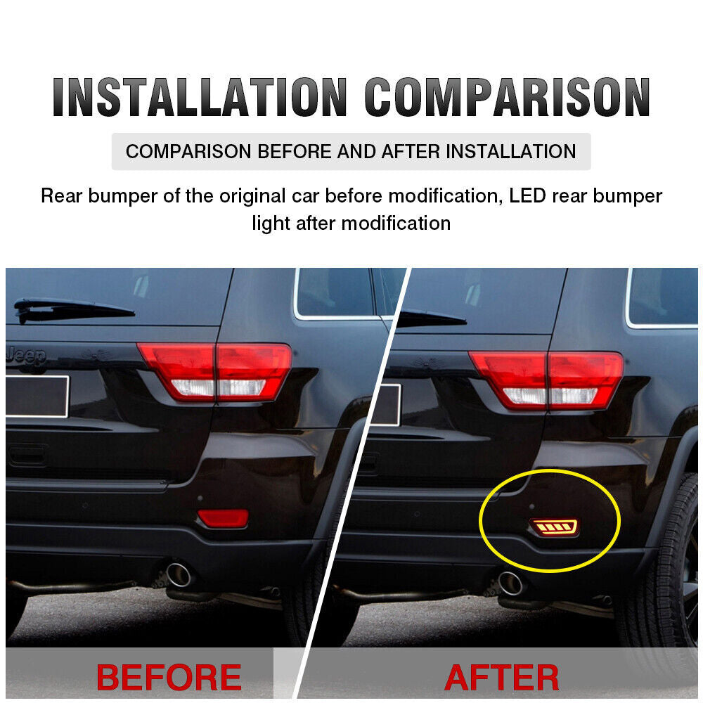 Rear Bumper Daytime Running Light Brake lights for Jeep Grand Cherokee 2011-2022